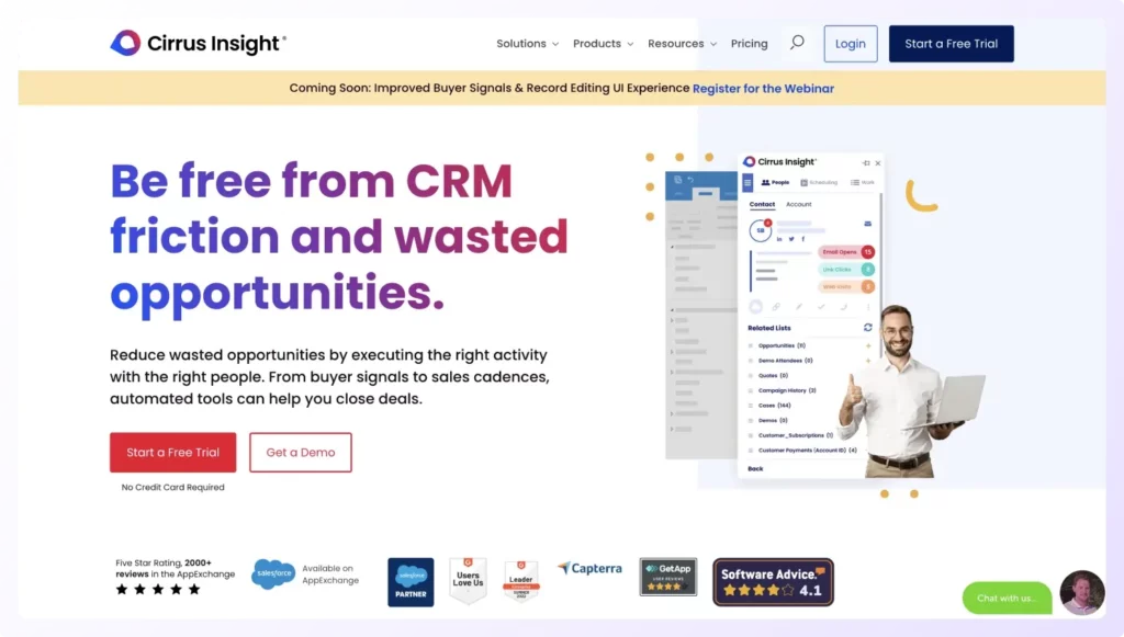 Cirrus Insight sales appointment scheduling software
