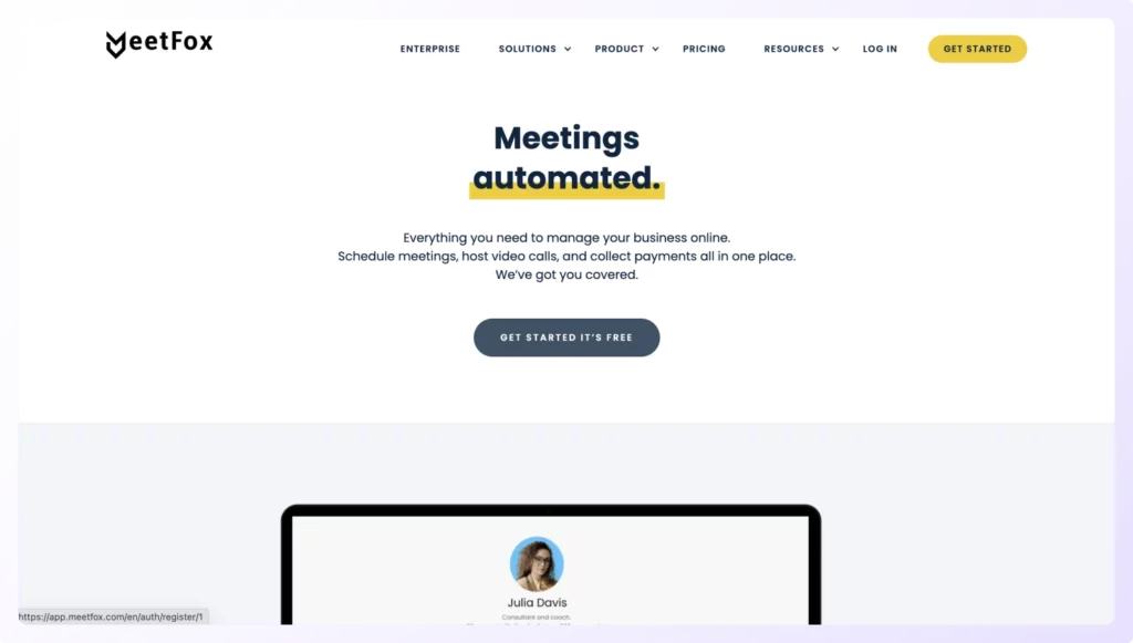 MeetFox sales meeting scheduling software
