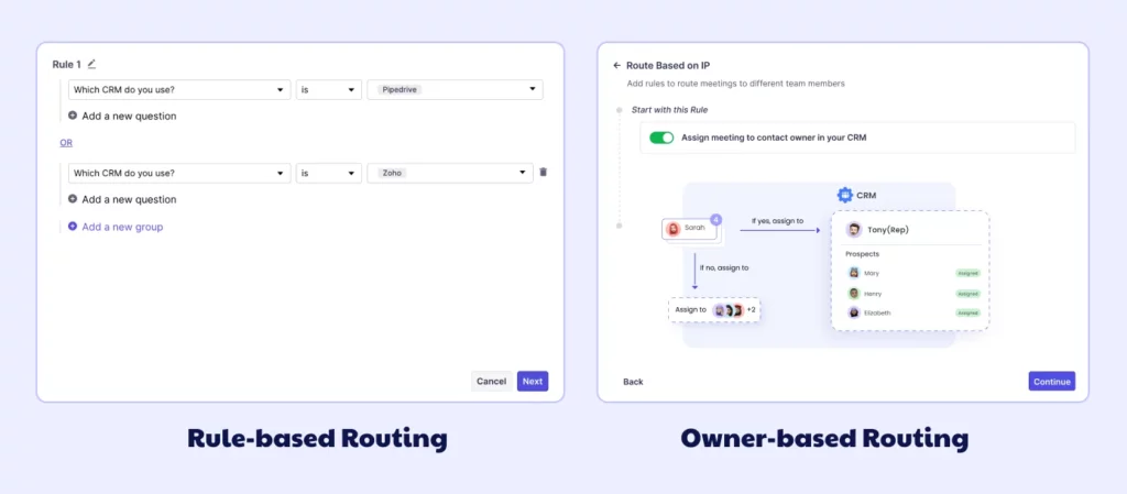 Rule-based routing and Owner-based routing