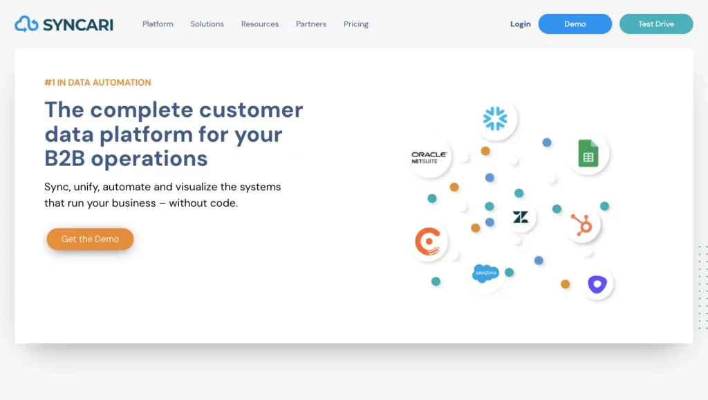 Syncari data automation platform homepage