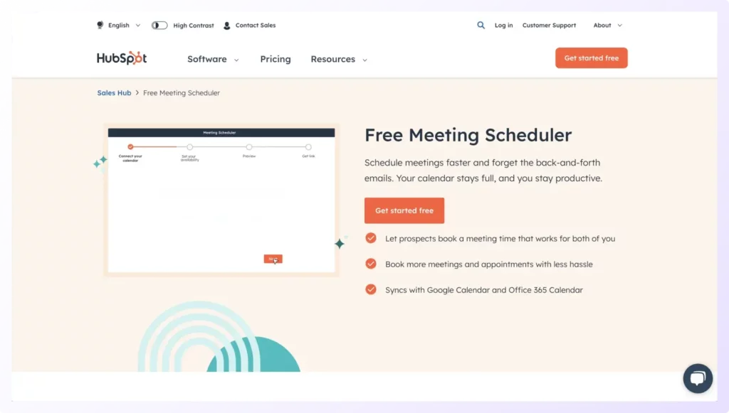 screenshot of Hubspot meetings - one of chilipiper's alternatives